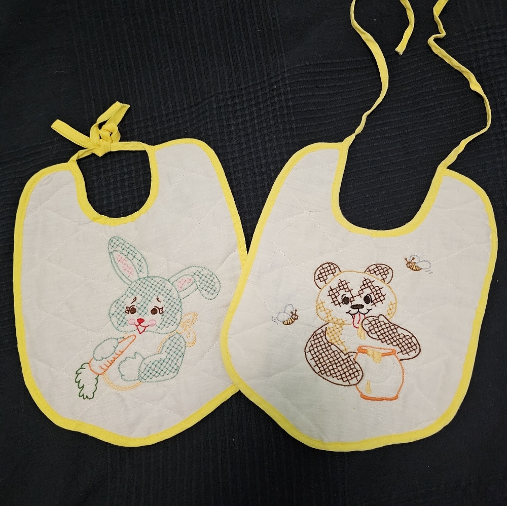 Vintage Crosstitch Baby Bibs